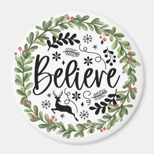 Imán Believe Watercolor Wreath