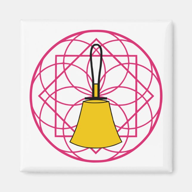 Imán Bell Mandala Square Magnet (Frente)