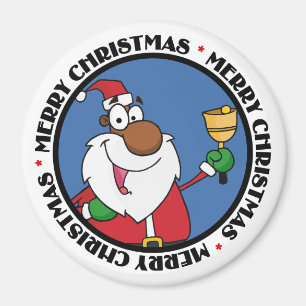 Imán Bell Ringing Black Santa Claus
