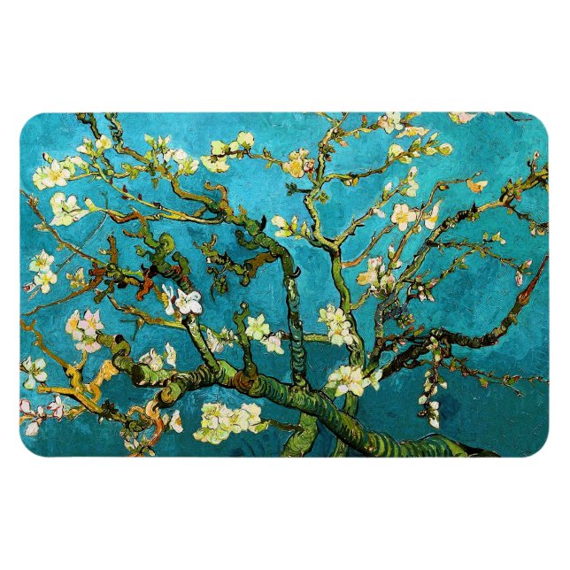 Imán Bella Artes de Van Gogh, un árbol de almendras bri (Horizontal)