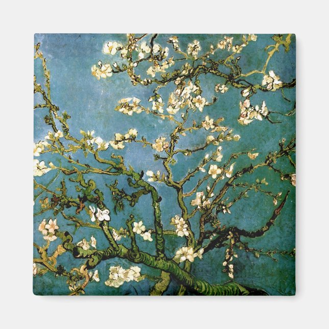 Imán Bella Artes de Van Gogh, un árbol de almendras bri (Frente)