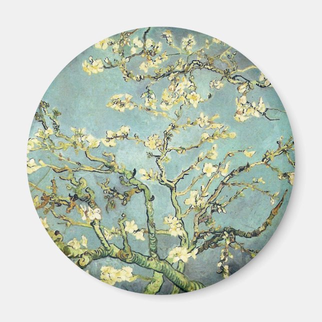 Imán Bella Artes de Van Gogh, un árbol de almendras bri (Frente)