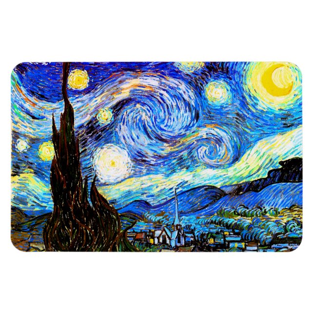 Imán Bella Artes nocturno Van Gogh Starry (Horizontal)