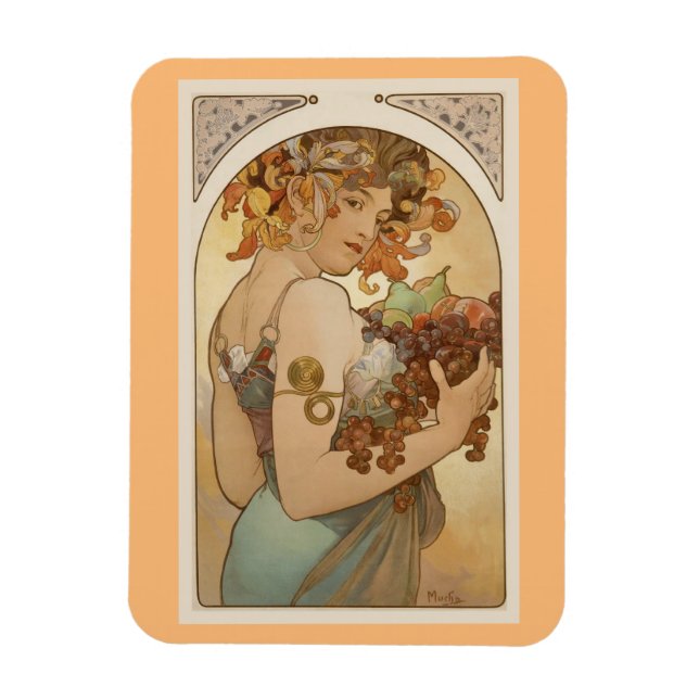 Imán Bella Artes Nouveau Jugendstil Alfons Mucha (Vertical)