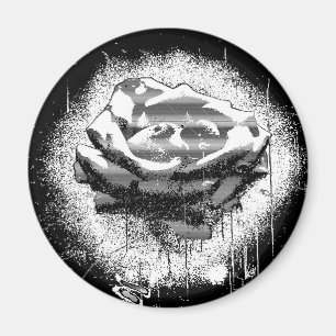 Imán Bella Artes Rosa Blanco Y Negro