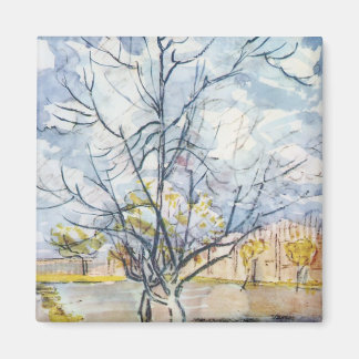 Imán Bella Artes Van Gogh de árbol rosado