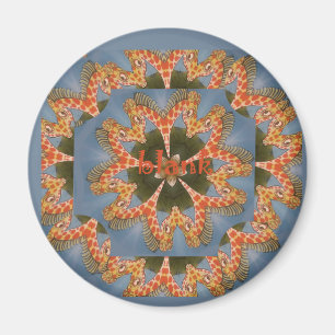 Imán Bella asombrosa jirafa africana colorida en blanco