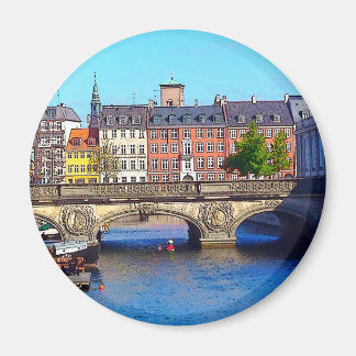 Imán "Bella Copenhague", foto / pintura digital