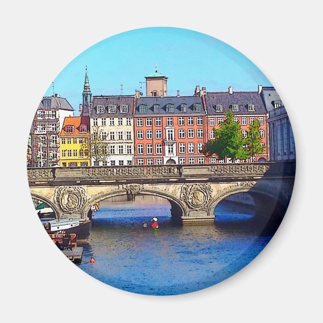 Imán "Bella Copenhague", foto / pintura digital (Frente)