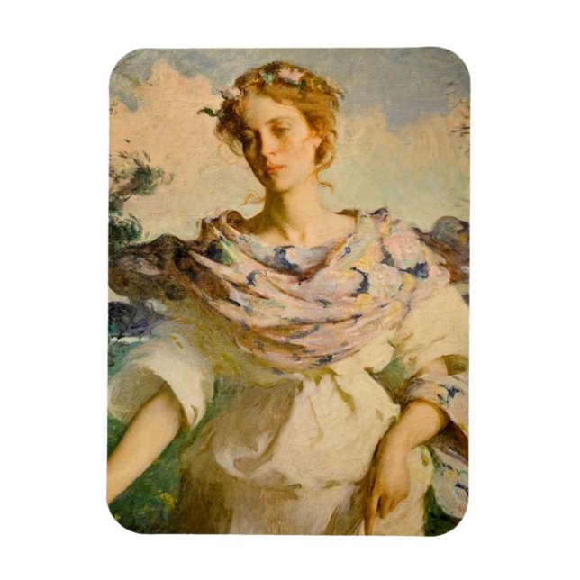 Imán Bella diosa de verano de Frank W Benson (Vertical)