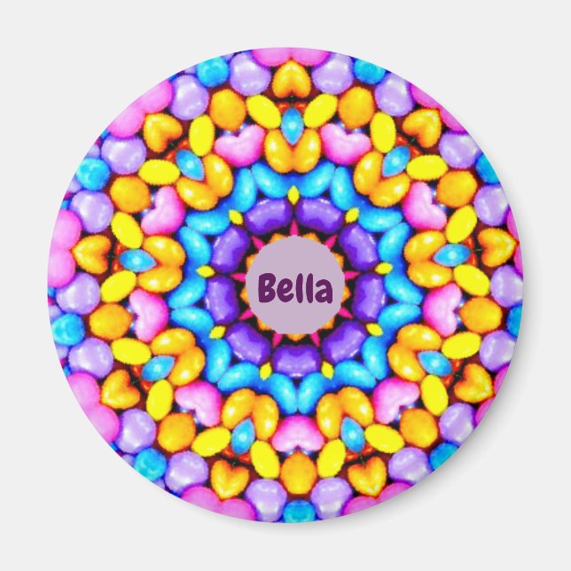 Imán BELLA ~ Kaleidoscopio de Pascua Personalizado~ (Frente)