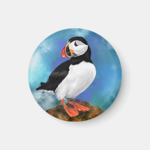 Imán Bella pintura de pájaros del atlántico Puffin