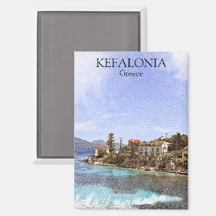 Imán Bella pintura minimal de Kefalonia Grecia