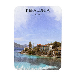 Imán Bella pintura minimal de Kefalonia Grecia