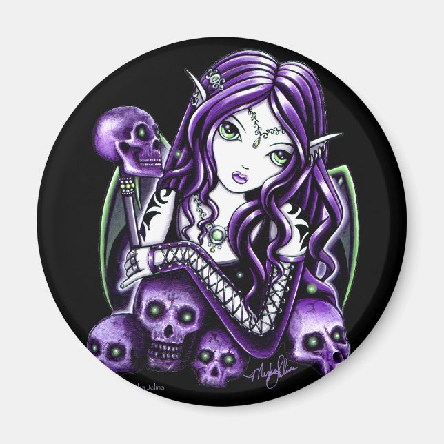 Imán Belladonna Purple Skull Fairy Magnet (Frente)
