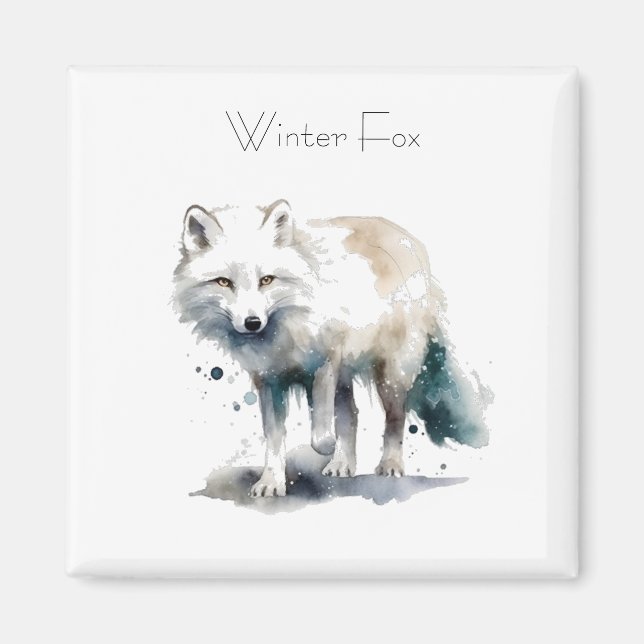 Imán Belleza ártica: personalizado de Winter Fox (Frente)