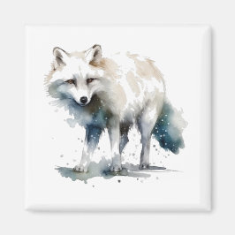 Imán Belleza Ártica: Zorro de Invierno