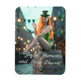 Imán Belleza del Día de San Patricio sentada en un barr