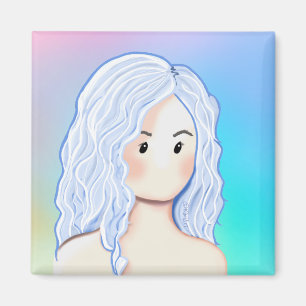 Imán Belleza del pelo plateado