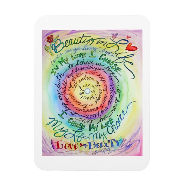 Imán Belleza en la vida Cáncer de arcoiris Poema Magnat (Vertical)