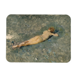 Imán Belleza femenina tomando el sol en la playa de Por