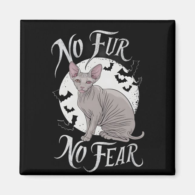 Imán Belleza gata esfinge en Halloween (Frente)