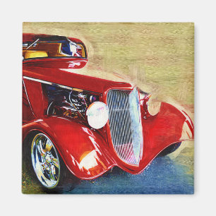 Imán Belleza roja - el coche del colector clásico