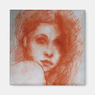 Imán BELLEZA ROMÁNTICA / Retrato femenino en Sepia Brow