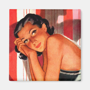 Imán Belleza triguena del vintage modela