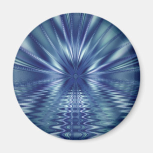 Imán Bello arte fractal azul fino