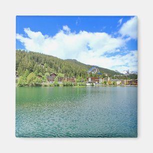 Imán bello paisaje Crans-Montana Suiza