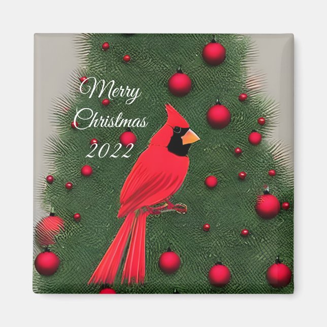 Imán Bellos Navidades Cardenales Rojos (Frente)