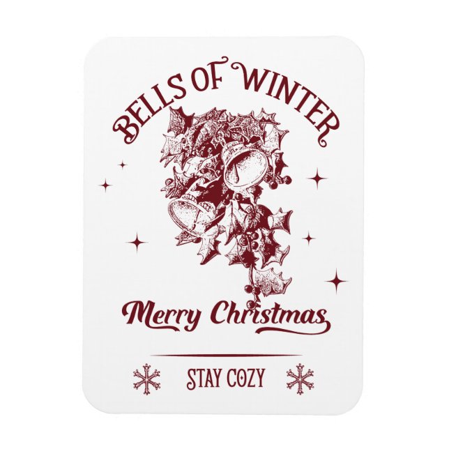 Imán Bells of Winter Vintage Christmas (Vertical)