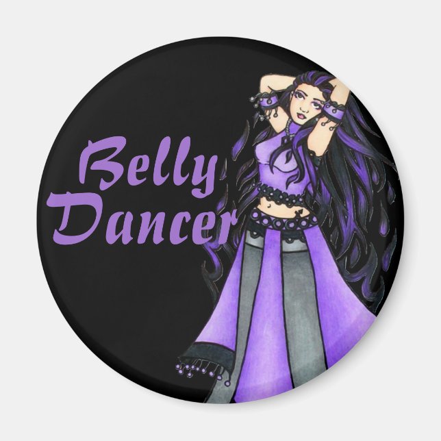 Imán Belly Sagittarius bailarín morado (Frente)