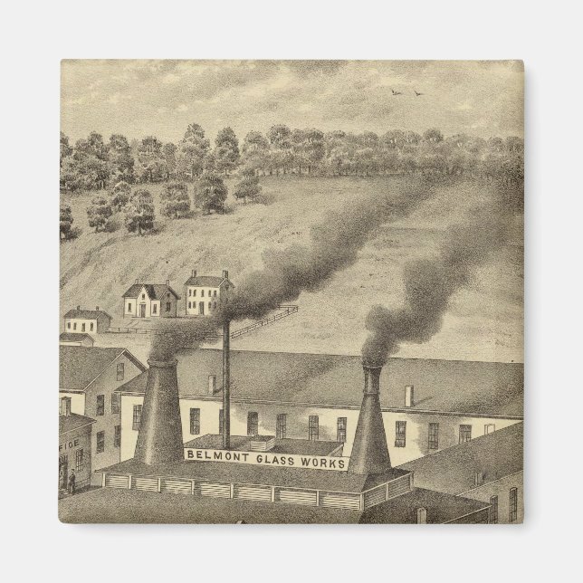 Imán Belmont Glass Works, Bellaire, Ohio (Frente)