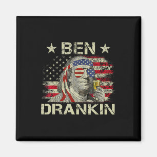 Imán Ben Drankin Benjamin Franklin 4 De Julio Divertido