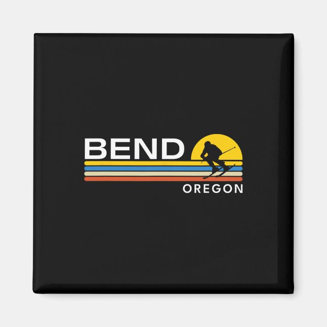 Imán Bend Oregon Esquí Vintage Retro Souvenirs (Frente)