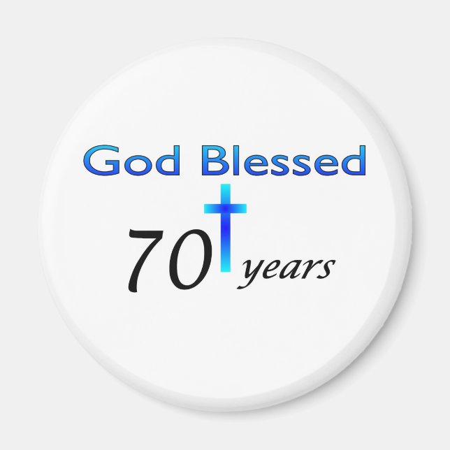 Imán Bendición de Dios 70 años regalo de cumpleaños (Frente)