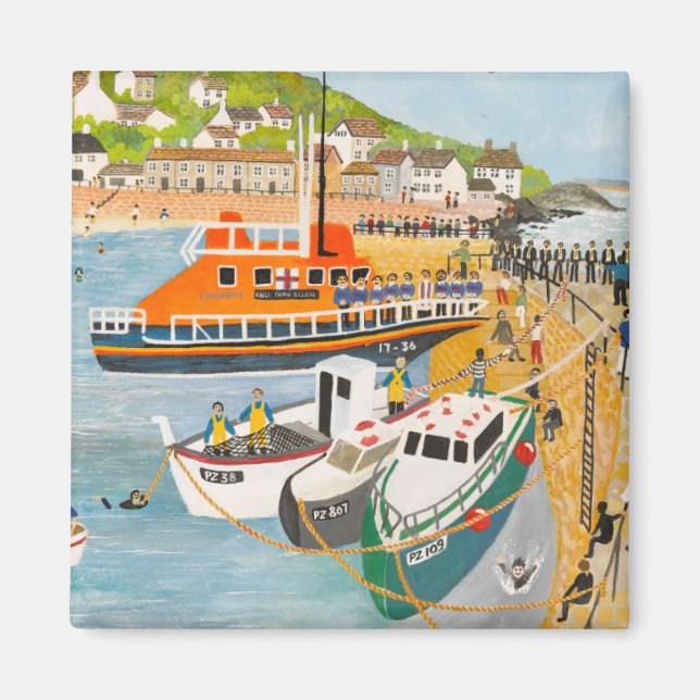 Imán Bendición del bote salvavidas en Mousehole (Frente)
