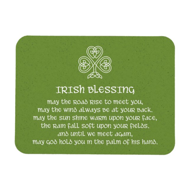 Imán Bendición irlandesa del Knot Celtic Shamrock (Horizontal)