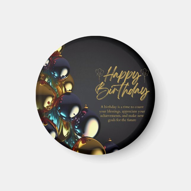 Imán Bendiciones de cumpleaños elegantes (Frente)