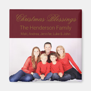 Imán Bendiciones de Navidad Foto Familiar Personalizada