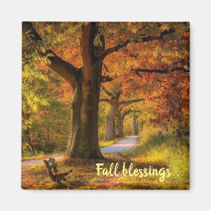 Imán Bendiciones de otoño follaje colorido