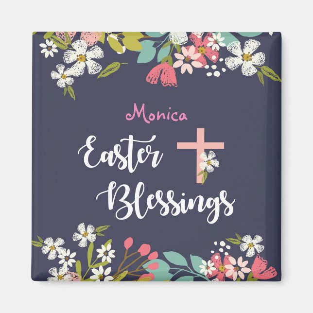 Imán Bendiciones de Pascua de las Flores de Cristo Autó (Frente)