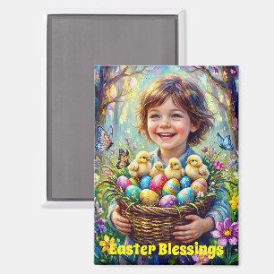 Imán ~ BENDICIONES DE PASCUA ~ Pollitos Huevos Infantil