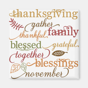 Imán Bendiciones del Día de Acción de Gracias