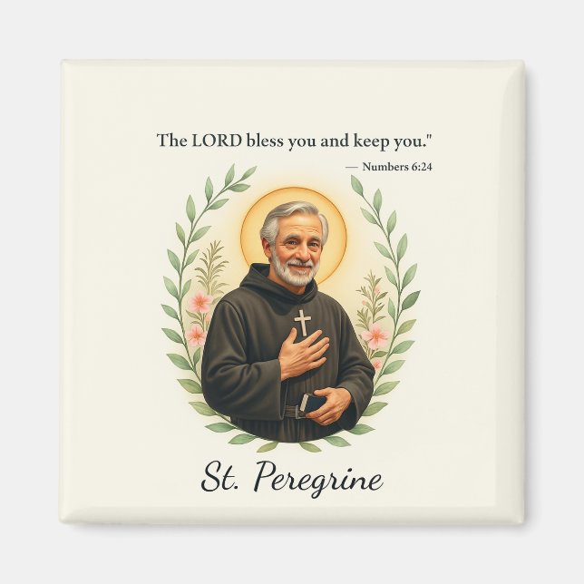 Imán Bendiciones del Día de la Fiesta de San Peregrino  (Frente)