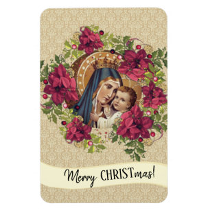 Imán Bendita madre bebé Jesús Navidades usan floral