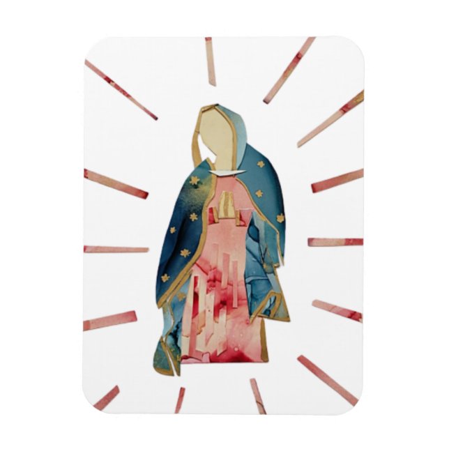 Imán Bendita Madre Nuestra Señora Guadalupe Hermosa (Vertical)