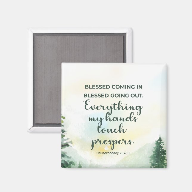 Imán Bendita por entrar, salir de la biblia contra la a (Anverso/Reverso)